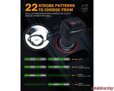 Xprite USA Windshield Dash Strobe Lights White/Red - WSL-G3-16IN-WR