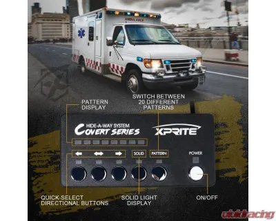 Xprite USA LED Hideaway Strobe Lights | Covert Series Red/Blue pcs - 52013-4-RB