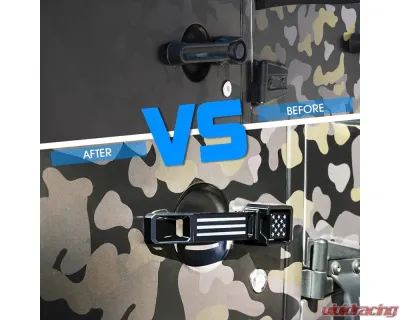 Xprite USA Jeep Aftermarket Aluminum Door Handle Set Freedom Series Jeep Wrangler JK 2007-2018 - ZS-0110-FLAG-G1-4PC