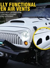 Xprite USA Fiberglass Hood with Scoop Vent | Beast Series Jeep Wrangler 2007-2018                                     - JP-0139-JK - Image 3