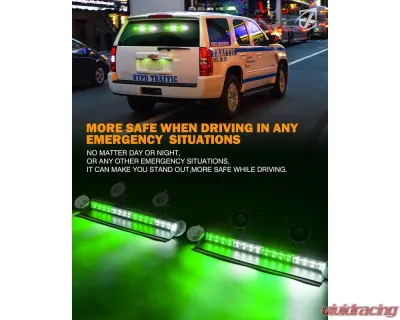 Xprite USA Windshield Dash Strobe Lights White/Red - WSL-G3-16IN-WR