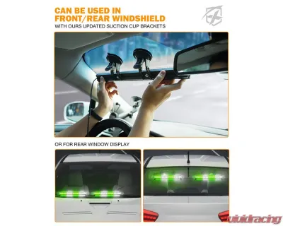 Xprite USA Windshield Dash Strobe Lights White/Red - WSL-G3-16IN-WR