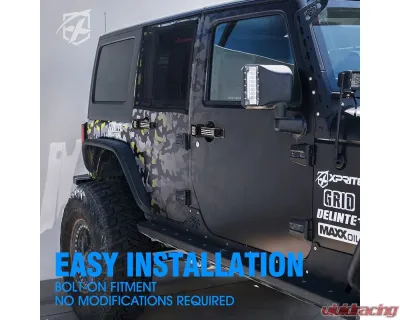 Xprite USA Jeep Aftermarket Aluminum Door Handle Set Freedom Series Jeep Wrangler JK 2007-2018 - ZS-0110-FLAG-G1-4PC