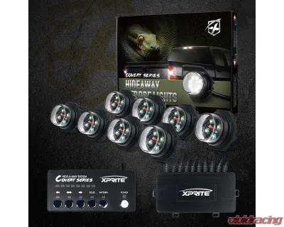 Xprite USA LED Hideaway Strobe Lights | Covert Series Amber/Green 8pcs - 52013-8-YG