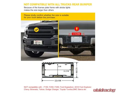 Xprite USA License Plate Strobe Lights Red/Blue - LPF-UNI-G1M-RB