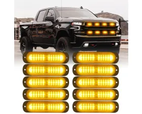 Xprite USA Flush Mount Side Marker Emergency Strobe Light Amber - Set of 10 | Alert 12 Series