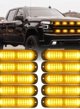 Xprite USA Flush Mount Side Marker Emergency Strobe Light Amber - Set of 10 | Alert 12 Series                                     - 52026S-12-Y-10PC - Image 6