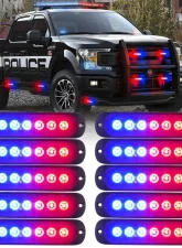 Xprite Alert 6 Series 6W Flush Mount Side Marker Emergency Strobe Light - Set of 10 Red/Blue                                     - 52026T-6-RB-10PC - Image 5
