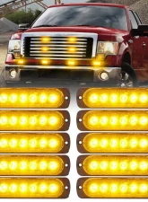 Xprite USA Xprite Alert 6 Series 6W Flush Mount Side Marker Emergency Strobe Light - 10 pcs Amber                                     - 52026T-6-Y-10PC - Image 7