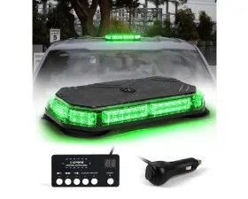 Xprite USA LED Emergency Strobe Light with Magnetic Mount Short Green