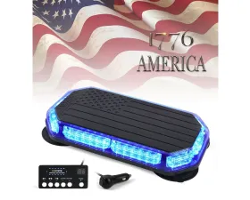 Xprite USA 42 LED Rooftop Strobe Light with American Flag Design Blue