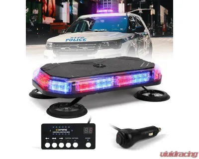 Xprite USA LED Emergency Strobe Light with Magnetic Mount Tall Red and Blue - XP-SLL-C120M-G2-RB