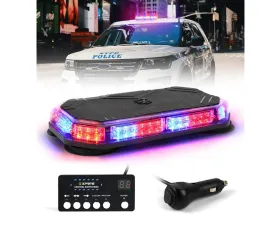 Xprite USA LED Emergency Strobe Light with Magnetic Mount Short Red and Blue