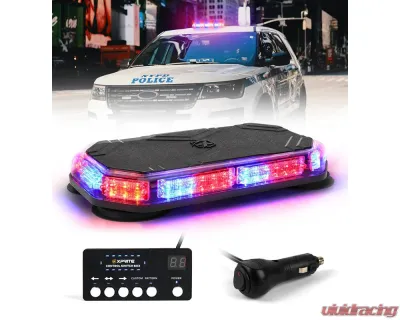 Xprite USA LED Emergency Strobe Light with Magnetic Mount Short Red and Blue - XP-SLL-C120M-G1-RB