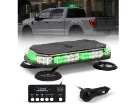 Xprite USA LED Emergency Strobe Light with Magnetic Mount Tall Green and White