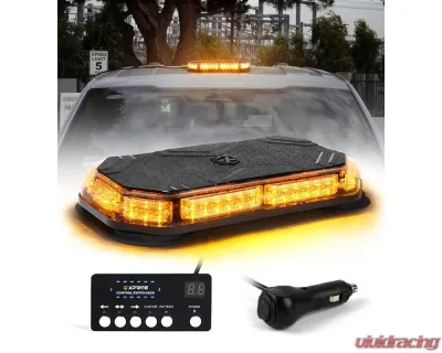 Xprite USA LED Emergency Strobe Light with Magnetic Mount Short Amber - XP-SLL-C120-G1-Y