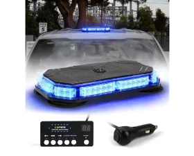 Xprite USA LED Emergency Strobe Light with Magnetic Mount Short Blue