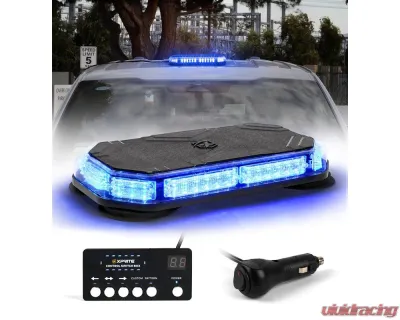 Xprite USA LED Emergency Strobe Light with Magnetic Mount Short Blue - XP-SLL-C120-G1-B