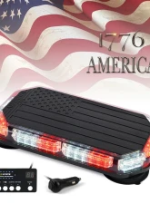 Xprite USA 42 LED Rooftop Strobe Light with American Flag Design White/Red                                     - SLL-C120M-G5-WR - Image 7