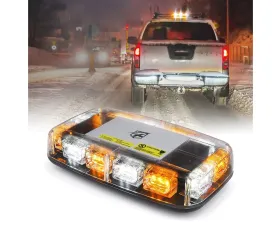 Xprite USA Mini LED Rooftop Strobe Light Bar with Magnetic Base | Blaze 2.0 White and Amber