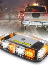 Xprite USA Mini LED Rooftop Strobe Light Bar with Magnetic Base | Blaze 2.0 White and Amber                                     - SL-C107M-G2-WY - Image 7