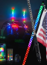 Xprite USA RGB LED Whip Lights with Spring Mount 3ft                                     - DL-WL-CHASE-3FT-BT+RF - Image 7