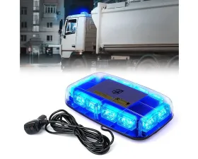Xprite USA Mini LED Rooftop Strobe Light Bar with Magnetic Base | Blaze 2.0 Blue