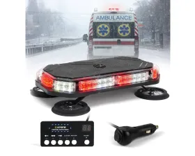 Xprite USA LED Emergency Strobe Light with Magnetic Mount Tall Red and White