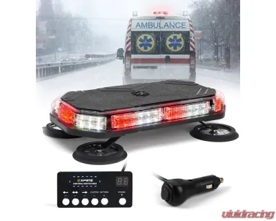 Xprite USA LED Emergency Strobe Light with Magnetic Mount Tall Red and White - XP-SLL-C120M-G2-WR