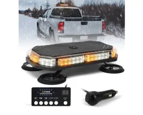 Xprite USA LED Emergency Strobe Light with Magnetic Mount Tall White and Amber