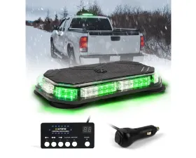 Xprite USA LED Emergency Strobe Light with Magnetic Mount Short Green and White