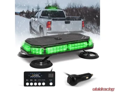 Xprite USA LED Emergency Strobe Light with Magnetic Mount Tall Green - XP-SLL-C120-G2-G