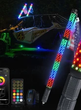 Xprite USA RGB-W Fat Whip Lights 2ft 2pcs                                     - DL-WL42MM-CHASE+W-2FT-BT+RF-2PC - Image 2