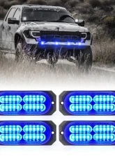 Xprite USA Surface Mount Grille Emergency Strobe Lights Blue 4 pcs                                     - 52025-G3-B-4PC - Image 5