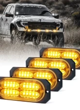 Xprite USA Surface Mount Grille Emergency Strobe Lights Amber 4 pcs                                     - 52025-G3-Y-4PC - Image 5