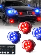 Xprite USA LED Hideaway Strobe Lights | Covert Series Red/Blue pcs                                     - 52013-4-RB - Image 4
