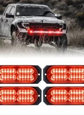 Xprite USA Surface Mount Grille Emergency Strobe Lights Red 4 pcs                                     - 52025-G3-R-4PC - Image 5