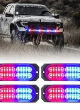 Xprite USA Surface Mount Grille Emergency Strobe Lights Red/Blue 4 pcs                                     - 52025-G3-RB-4PC - Image 5