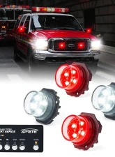 Xprite USA LED Hideaway Strobe Lights | Covert Series White/Red 4pcs                                     - 52013-4-WR - Image 5