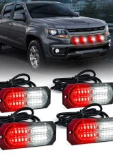 Xprite USA Surface Mount Grille Emergency Strobe Lights White/Red 4 pcs                                     - 52025-G3-WR-4PC - Image 5