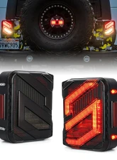 Xprite USA Tail Lights | Savage Series Clear Jeep Wrangler JK 2007-2018                                     - XP-JL-TL-JK-G12-CLR - Image 3