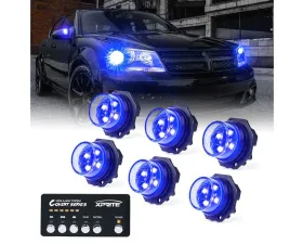 Xprite USA LED Hideaway Strobe Lights | Covert Series Blue 6pcs