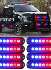 Xprite USA Xprite Alert 6 Series 6W Flush Mount Side Marker Emergency Strobe Light - 8 pcs Red/Blue                                     - 52026T-6-RB-8PC - Image 7