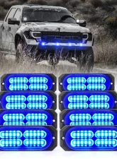 Xprite USA Surface Mount Grille Emergency Strobe Lights Blue 8 pcs                                     - 52025-G3-B-8PC - Image 5