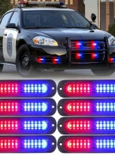 Xprite USA Flush Mount Side Marker Emergency Strobe Light Red/Blue - Set of 8 | Alert 12 Series                                     - 52026S-12-RB-8PC - Image 7