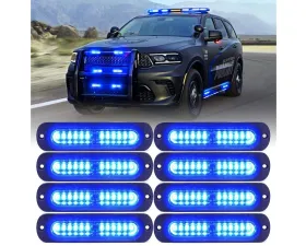Xprite USA Flush Mount Side Marker Emergency Strobe Light Blue - Set of 8 | Alert 12 Series