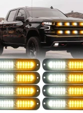 Xprite USA Flush Mount Side Marker Emergency Strobe Light White/Amber - Set of 8 | Alert 12 Series                                     - 52026S-12-WY-8PC - Image 6