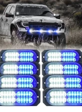 Xprite USA Surface Mount Grille Emergency Strobe Lights White/Blue 8 pcs                                     - 52025-G3-WB-8PC - Image 5
