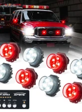 Xprite USA LED Hideaway Strobe Lights | Covert Series White/Red 8pcs                                     - 52013-8-WR - Image 5