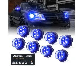 Xprite USA LED Hideaway Strobe Lights | Covert Series, Blue 8 pcs